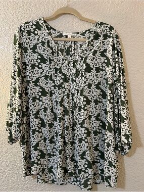 Stitch Fix Green Floral Blouse 2x